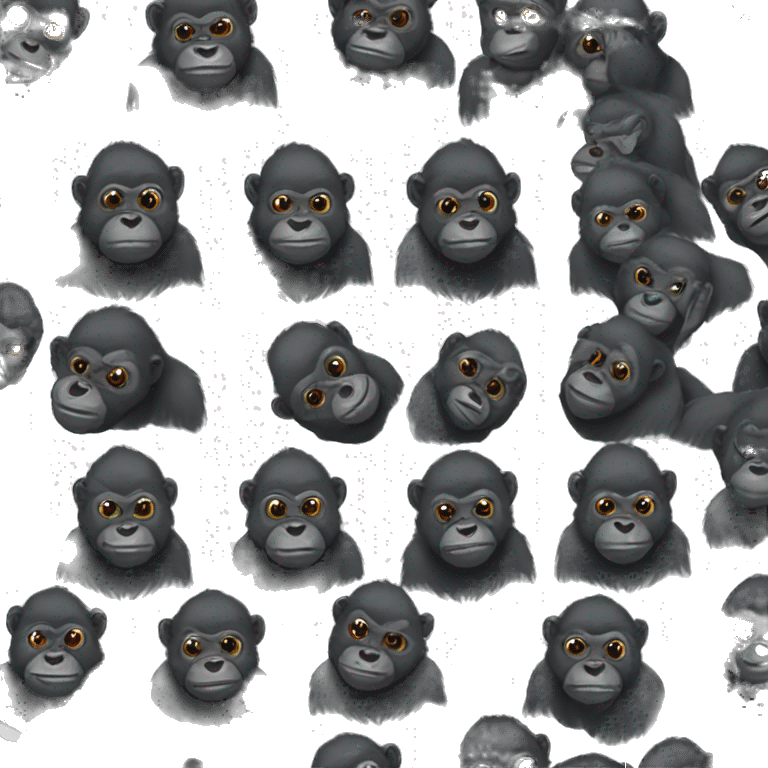 4 black gorillas with bows emoji