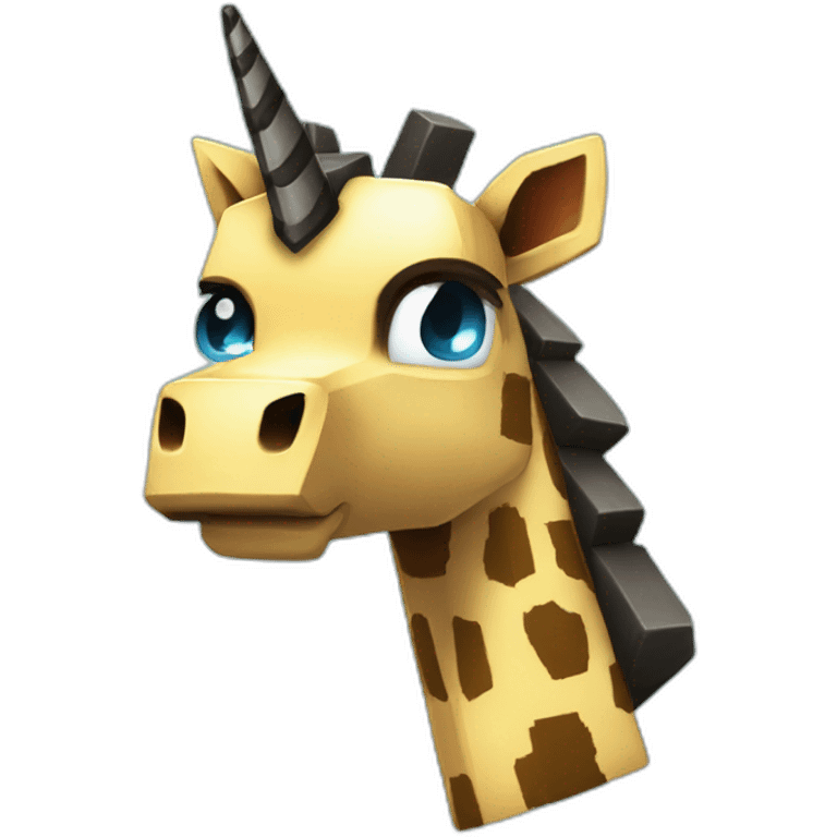 Minecraft Black Jiraffe Head With Diamond Unicorn Horn and Lazer Eyes emoji