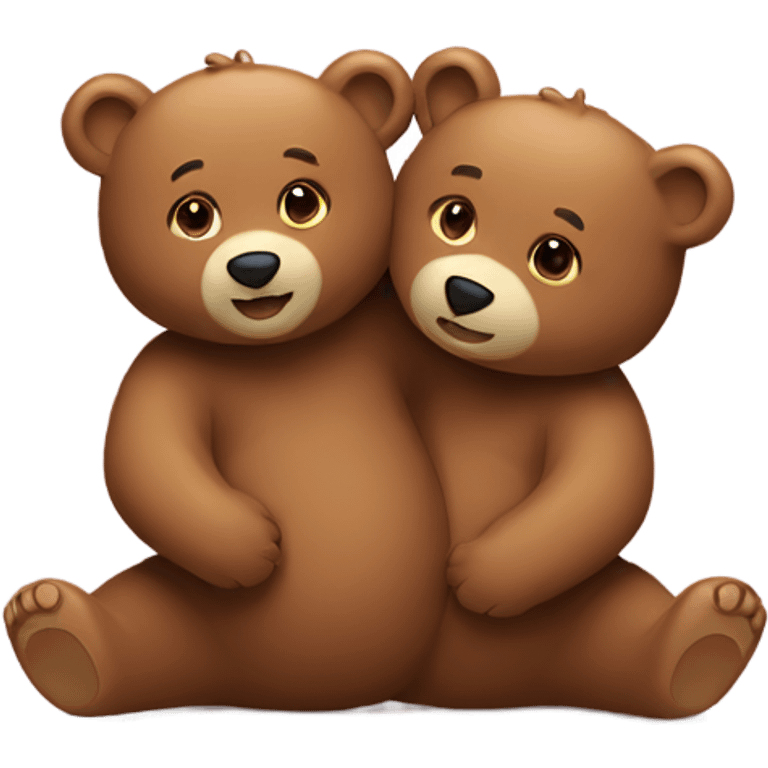 Two bears on top of each other emoji