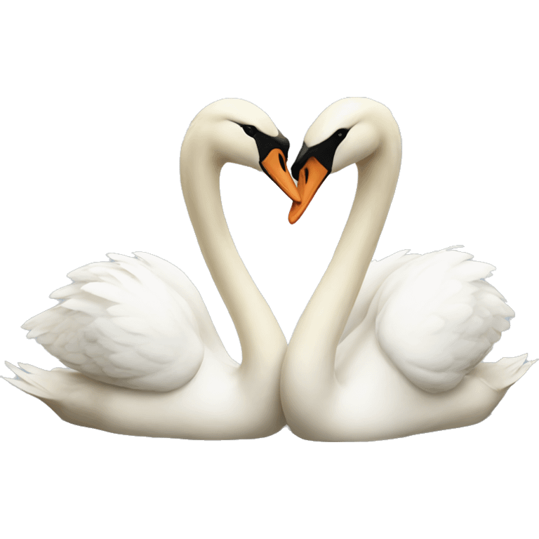 kissing swans  emoji