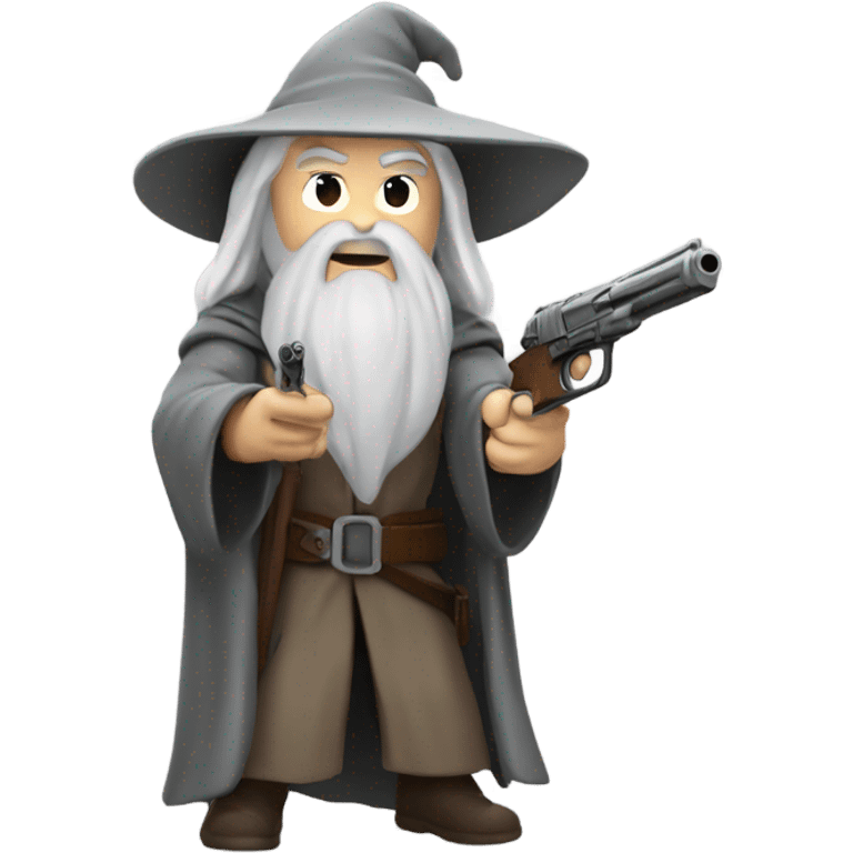 Gandalf shooting a gun emoji