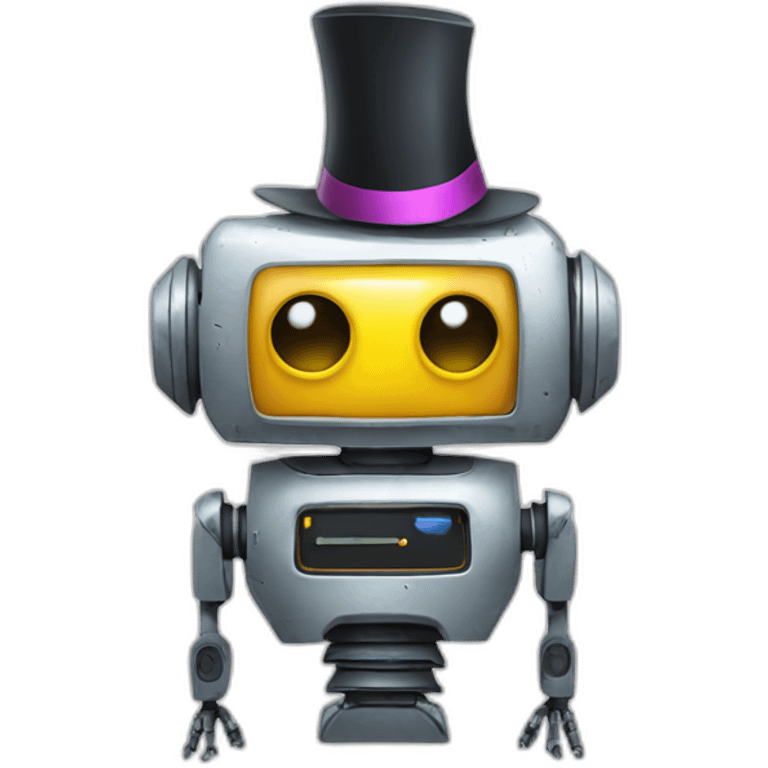 robot with partyhat emoji