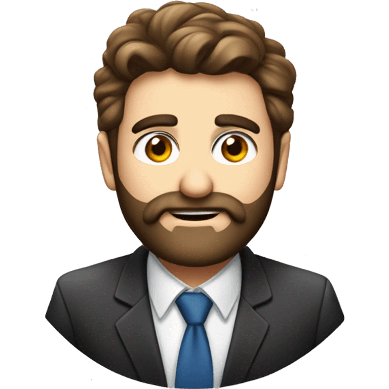 auditor-jovem advogado de barba bem feita curta , olho de mel e meio forte emoji