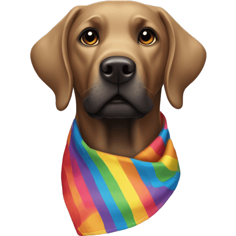 black labrador with rainbow bandana emoji