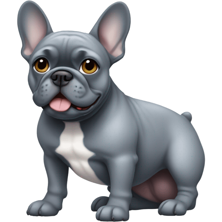 French bull dog blue grey colour emoji