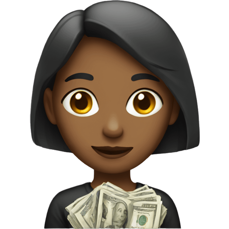 Girl with money emoji