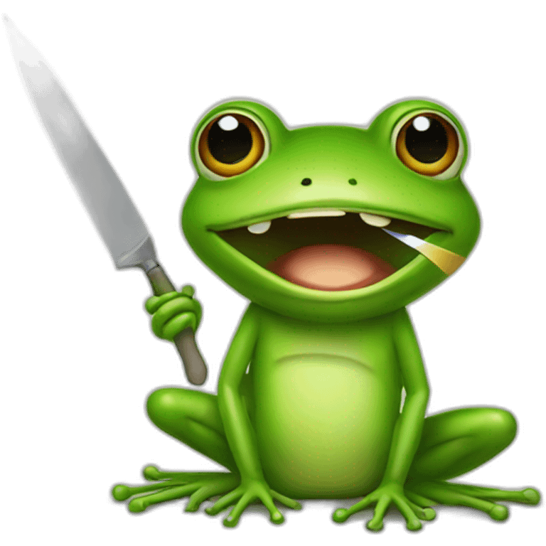 A frog with a knife emoji