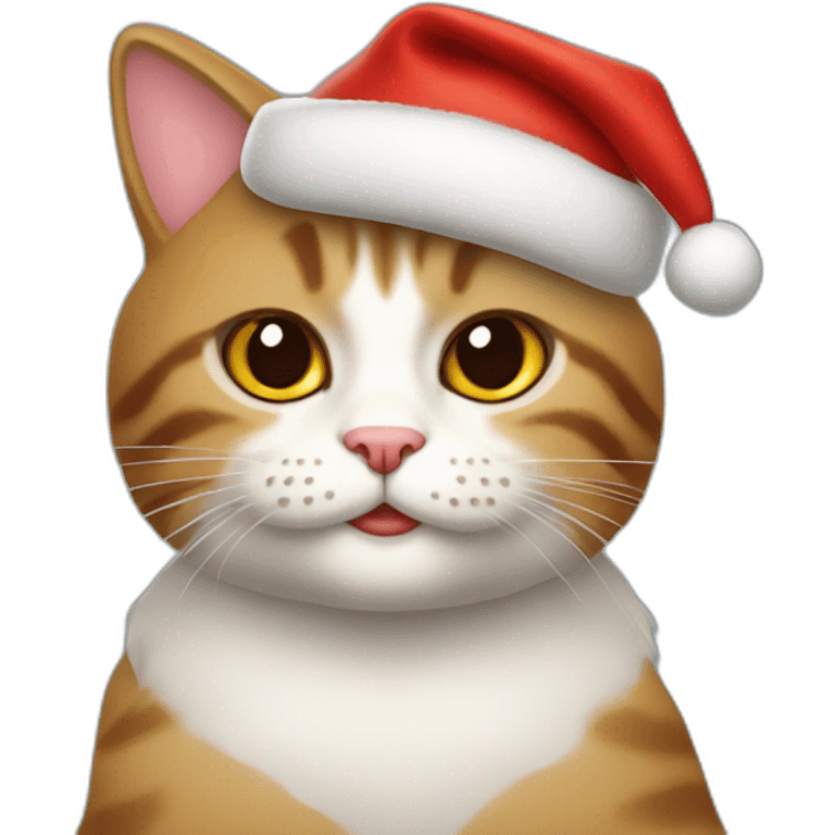 Gato con gorro de navidad  emoji