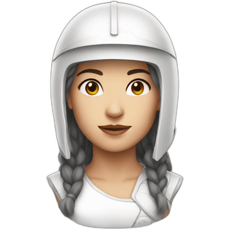 Women skin white with helm emoji