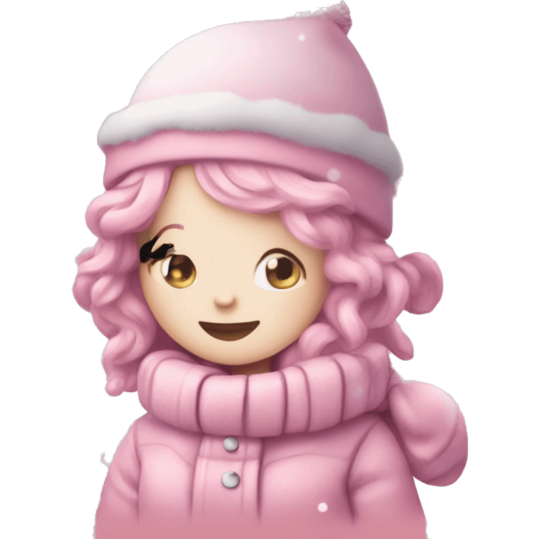 cute pink winter christmas vibe  emoji