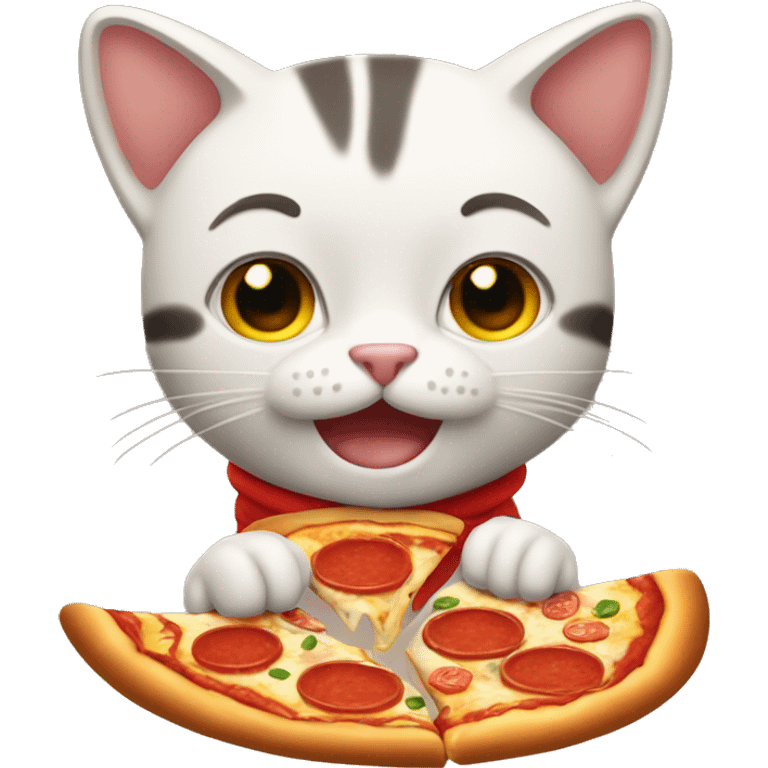 gato comienzo pizza emoji