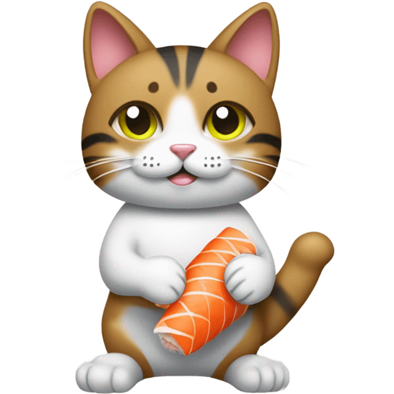 Cat holding sushi roll  emoji