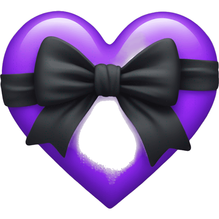 Purple Heart with black bow emoji