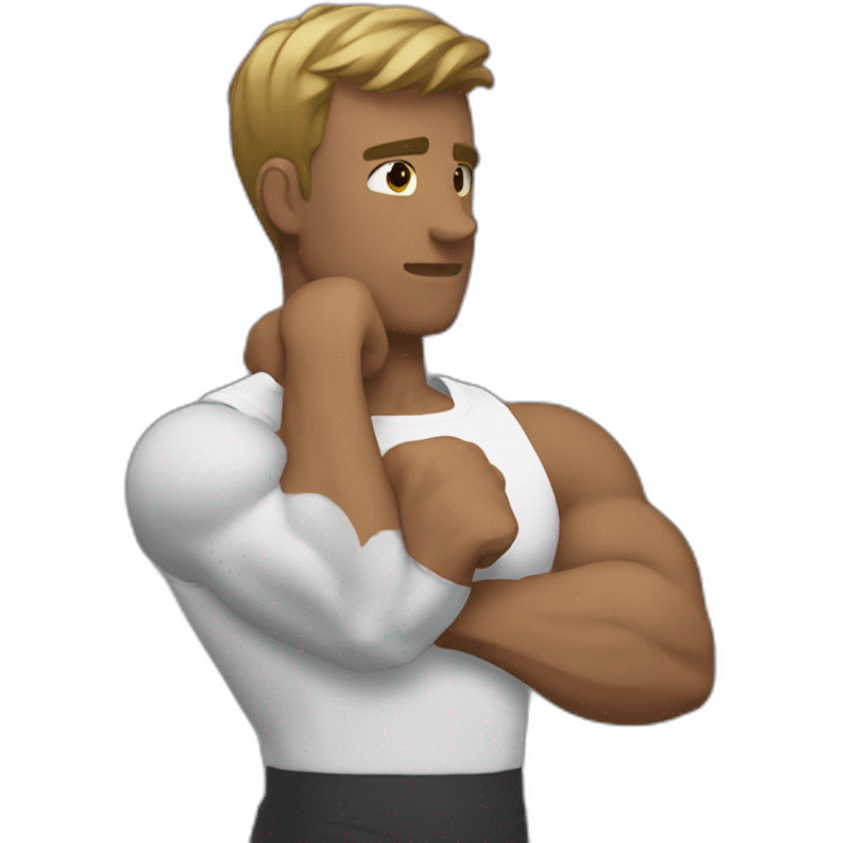 Flexing neck side arms emoji