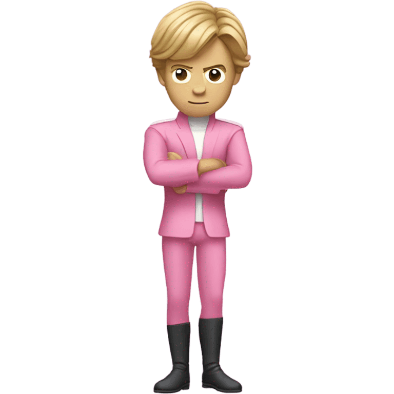 all pink suit human-looking luke skywalker excercising force, upper body, must be all pink emoji