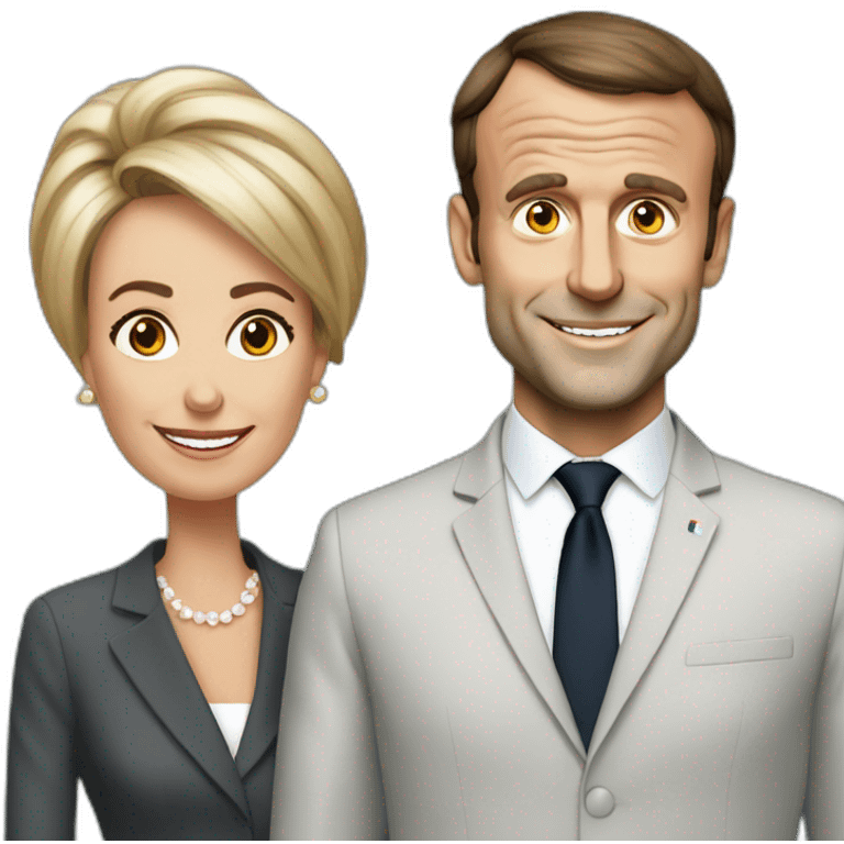 emmanuel macron with wife emoji