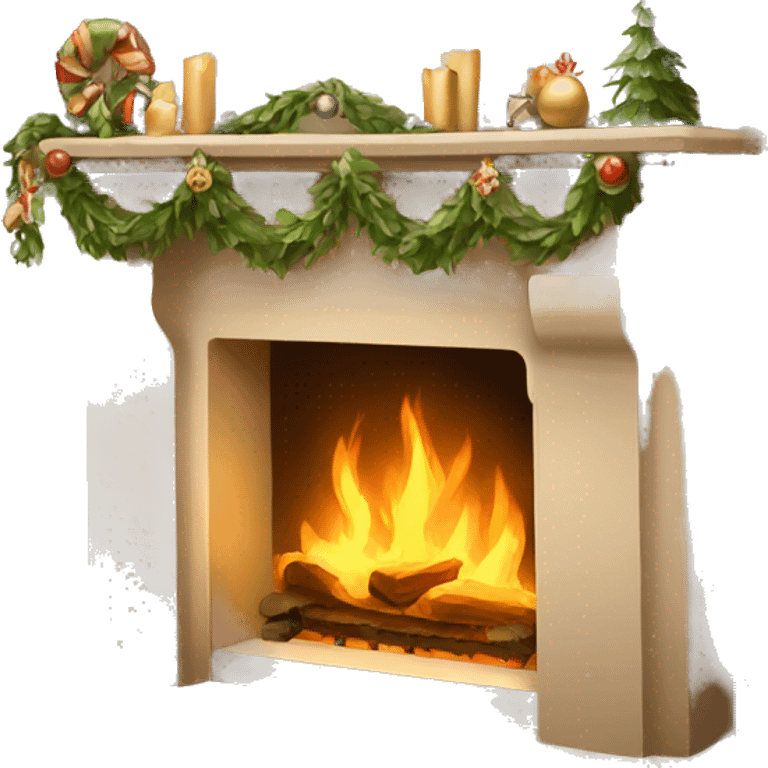 christmas beige FirePlace emoji