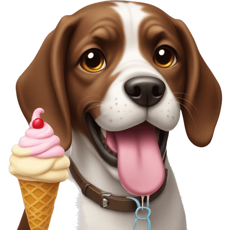 A dog with ice-cream  emoji