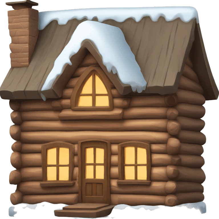 cozy snow covered log house emoji