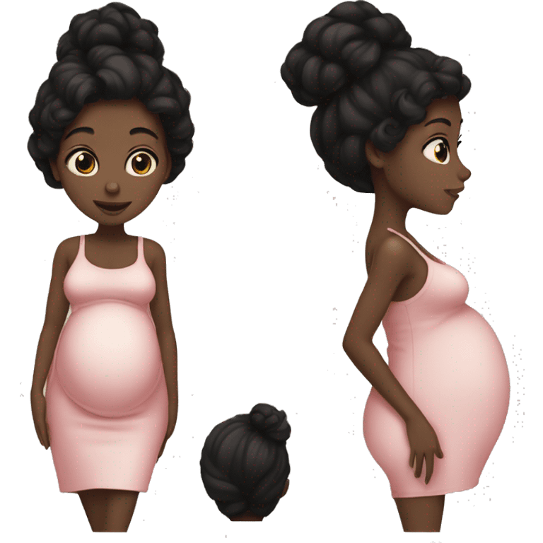 black hair girl white skin pregnant emoji