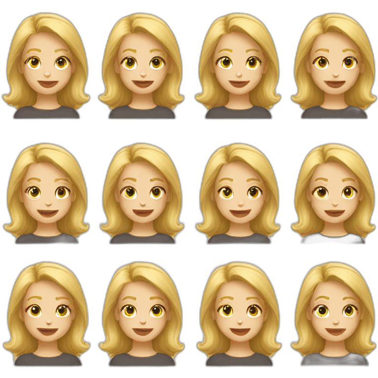 blonde with different emotions emoji