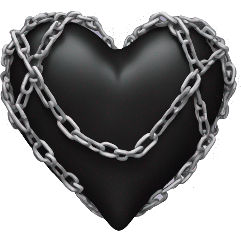 black heart wrapped in chains emoji