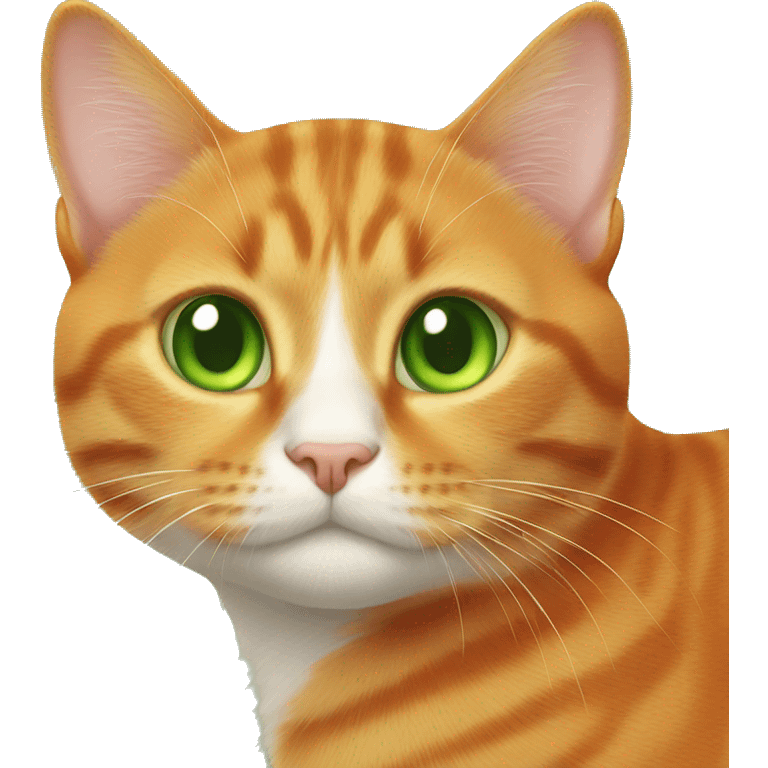 orange cat with green eyes emoji