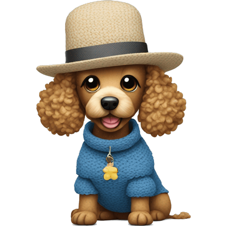 Poodle wearing a Stitch hat emoji