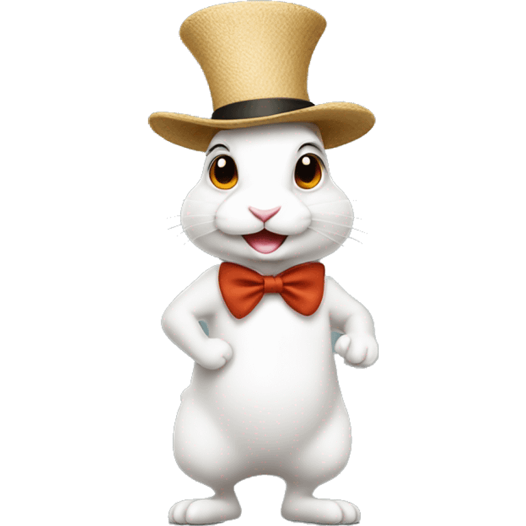 profile rabbit stands on two legs with a hat two ears emoji