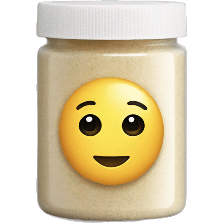 body scrub pot with label emoji