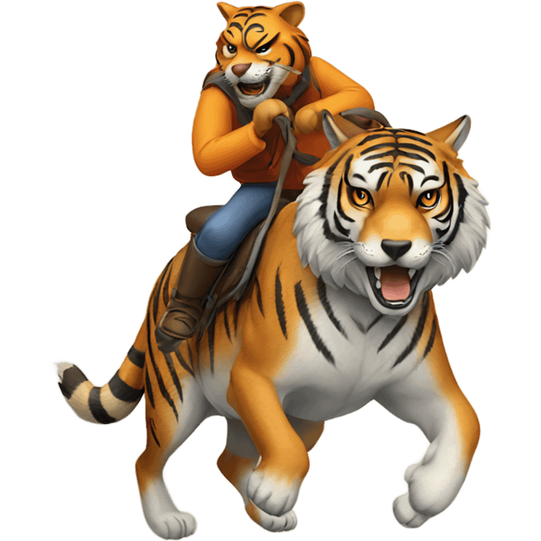 Tiger riding a wolf emoji