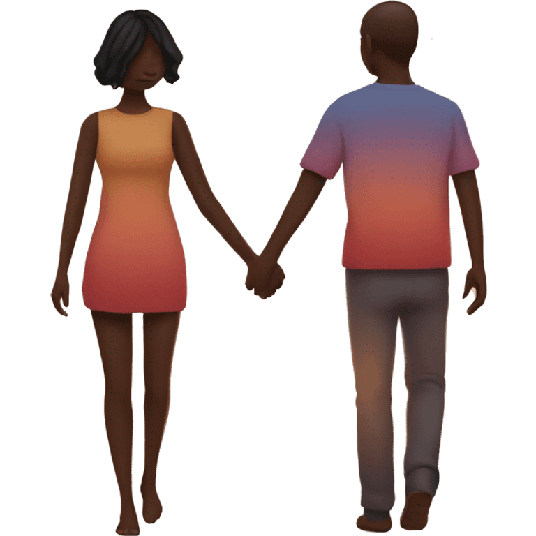 couple holding hands sunset emoji