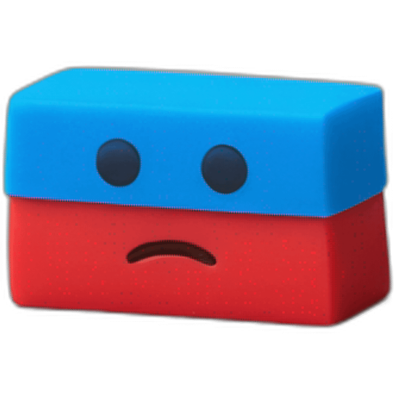 blu and red eraser emoji