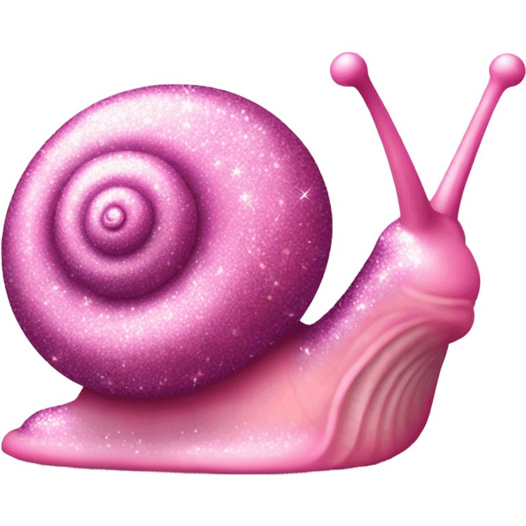 Pink glittery snail emoji