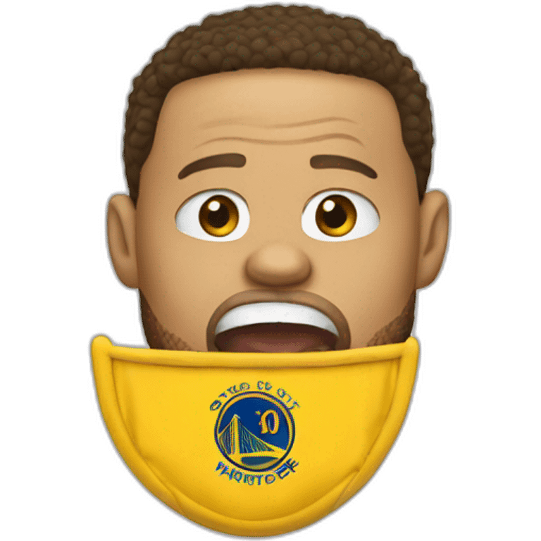 stephen curry with mouth guard hanging out of mouth emoji