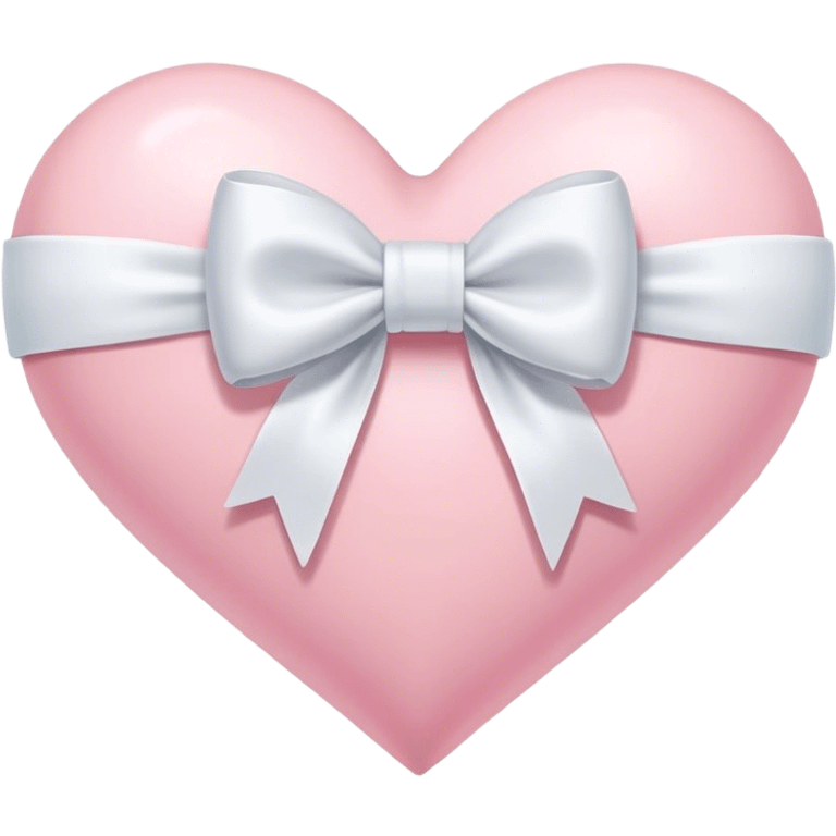 Pastel pink heart with white bow emoji