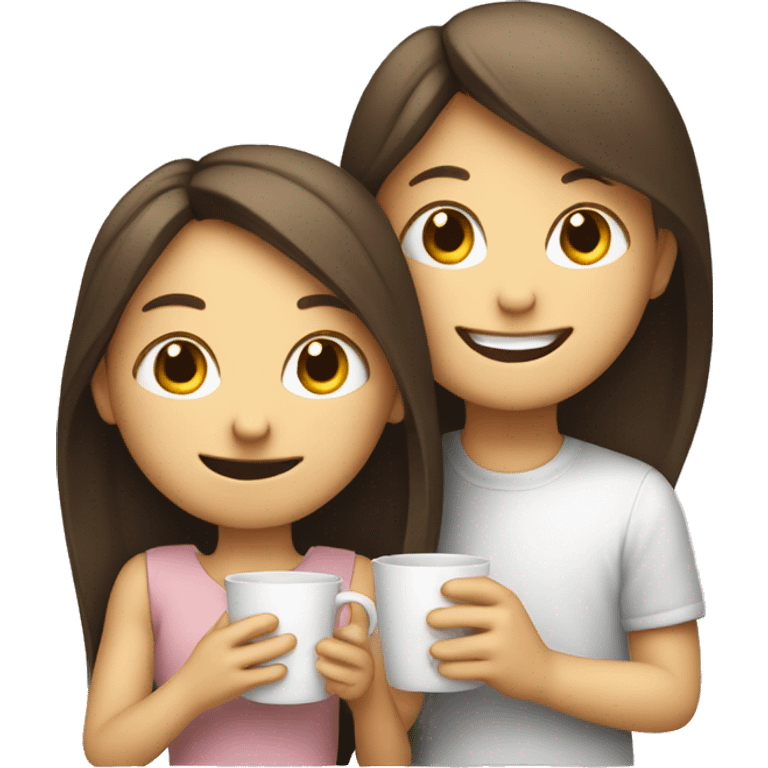 smiling girl with boy and cup remove cup emoji