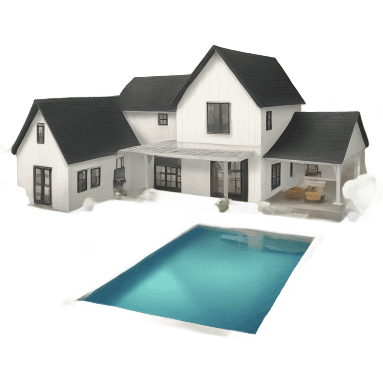 modern farmhouse with pool emoji