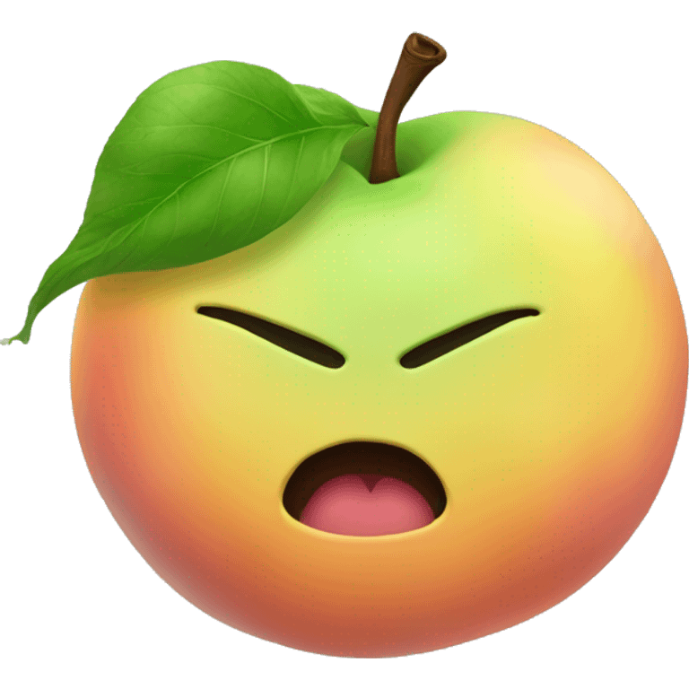 Yellow green stinky cloud no face coming out of a peach emoji