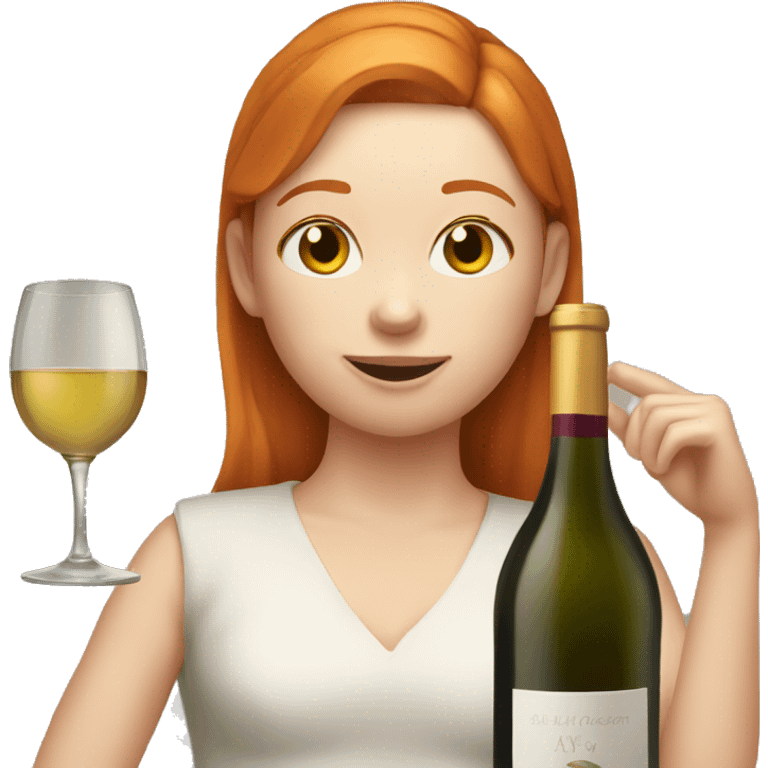 A ginger girl drinking wine emoji