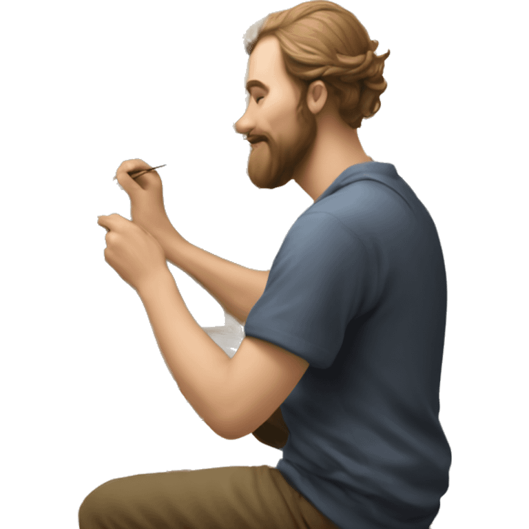 Austrian Painter painting something on a canvas emoji