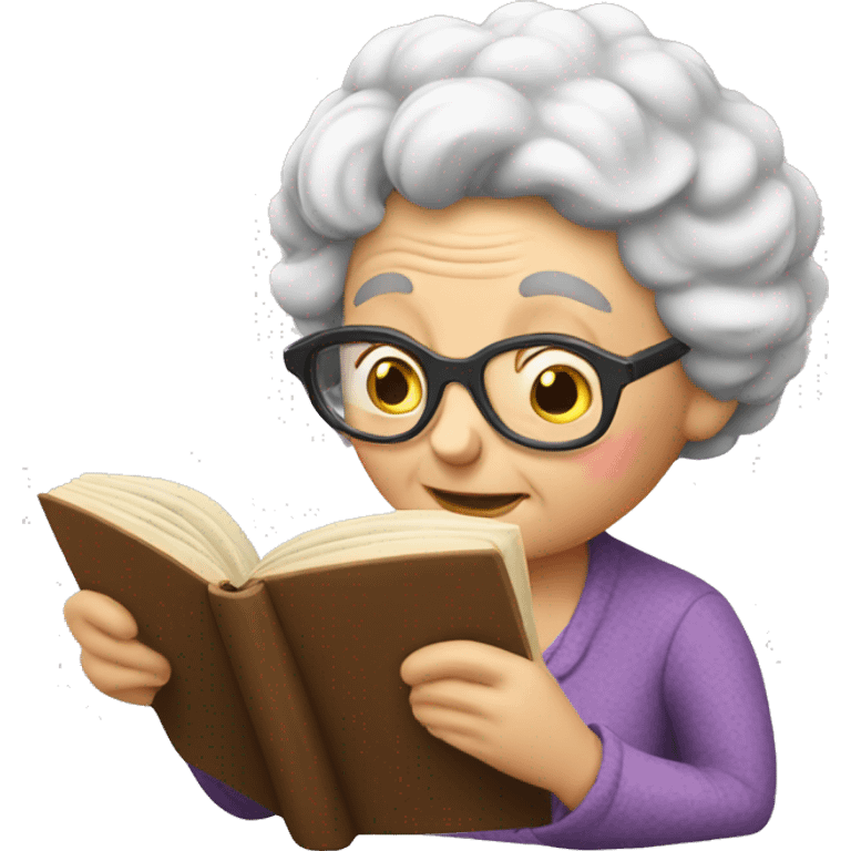 Sweet Granny reading a book emoji