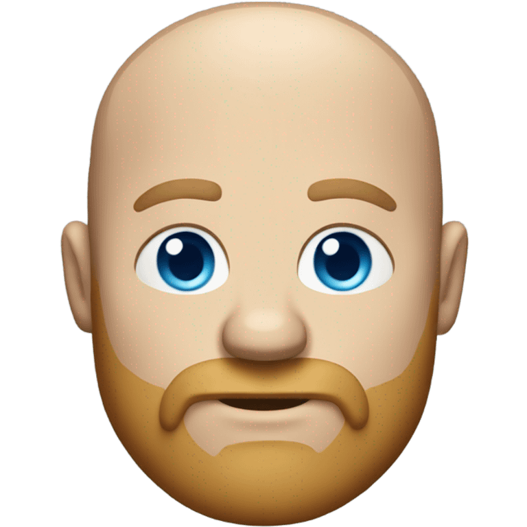 an emoji of a large balding white man with a beard blue eyes dad body emoji