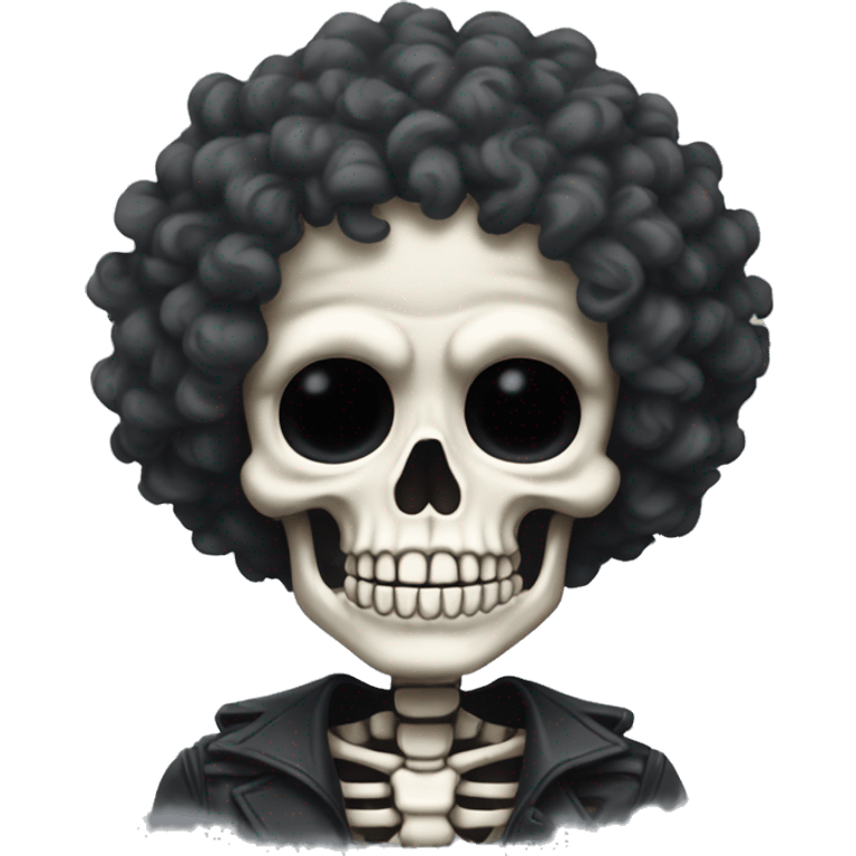 Skelton with curly hair  emoji