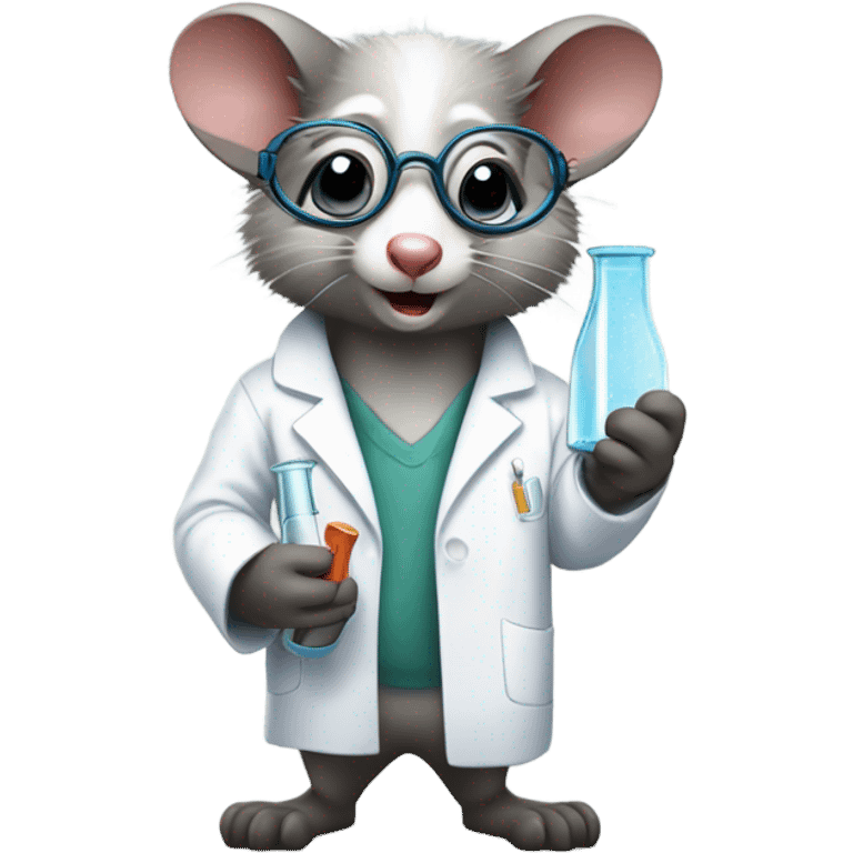 Scientist possum emoji