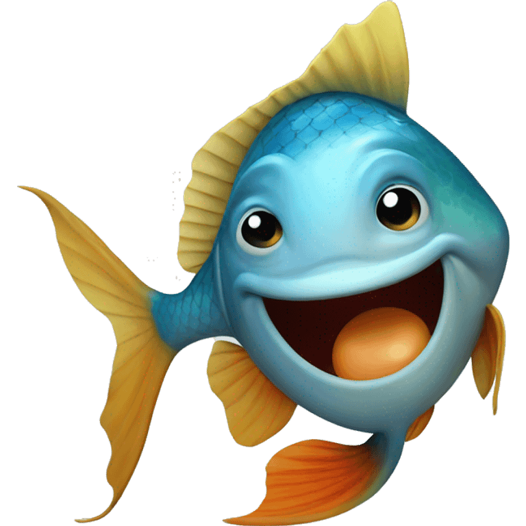 fish with apple emoji