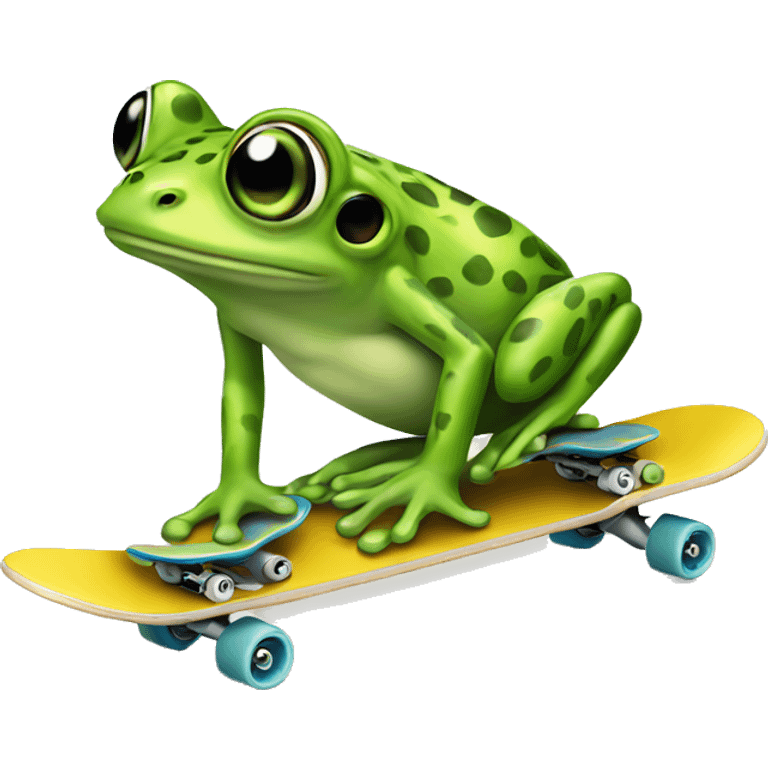 Frog in skate emoji