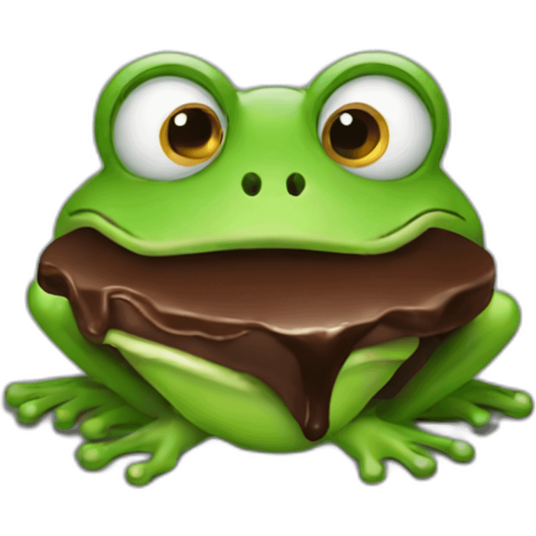 Frog eat chocolate emoji