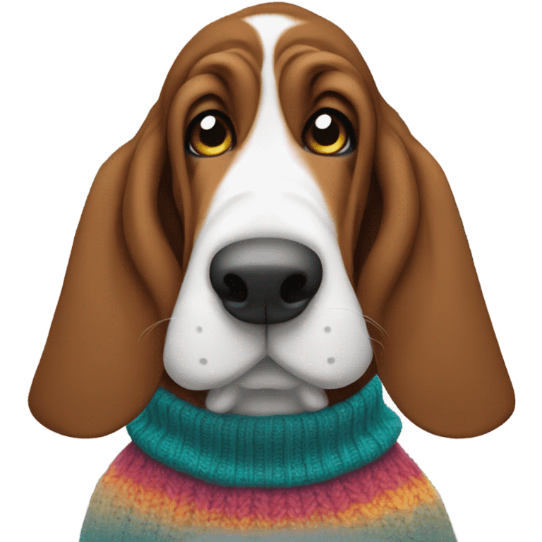 Basset hound wearing a sweater emoji