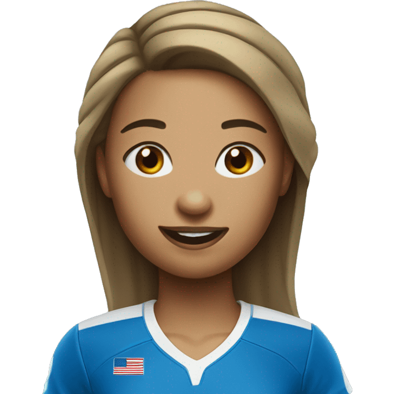 Make a girl who plays volleyball in a blue jersey emoji